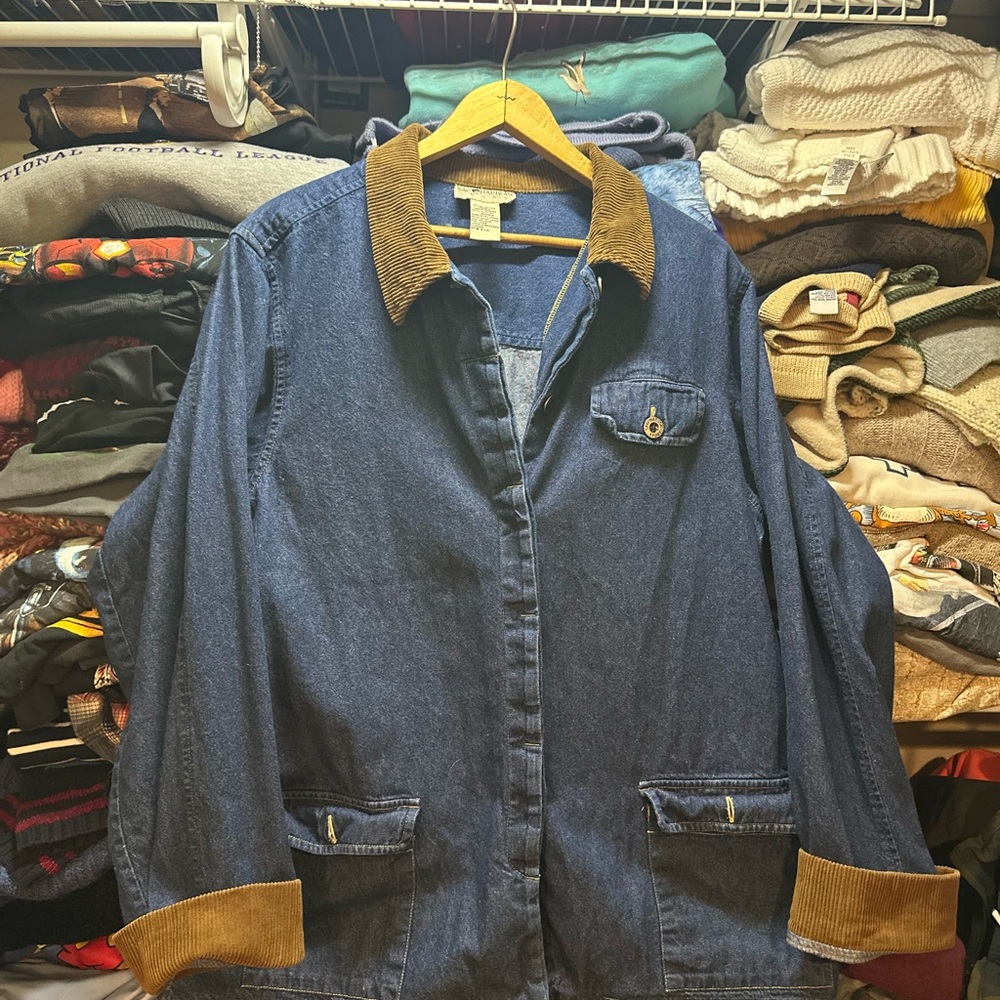 Sag Harbor Denim Jacket with Brown Corduroy Collar